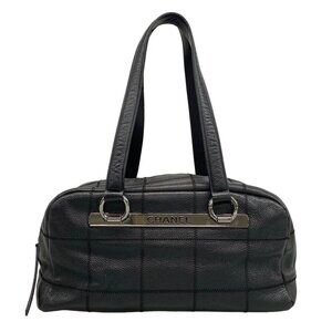 CHANEL Chocolate Bar A26135 Black Soft Calfskin Shoulder Bag